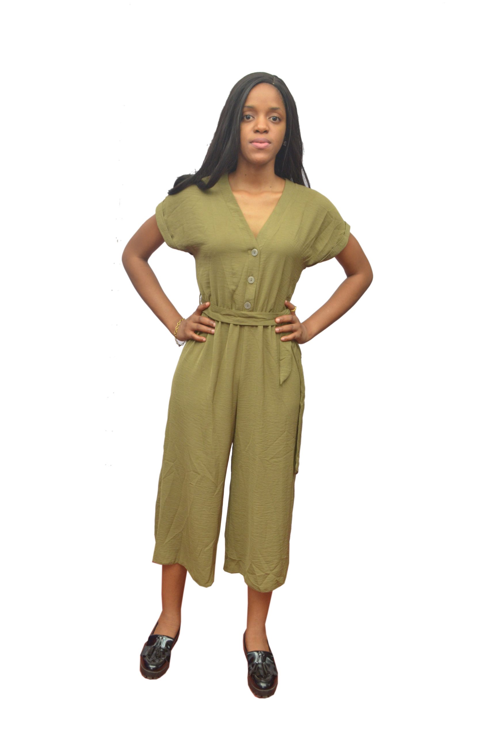 khaki green jumpsuit